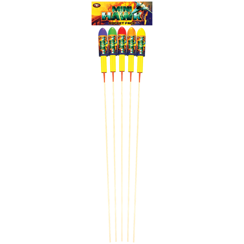 Mini Hawk Rocket 5pce (1.3G) By Bright Star Fireworks - BUY 1 GET 1 FREE!