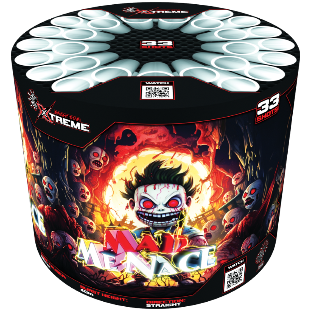 Mad Menace 33 Shot Barrage by Bright Star Fireworks- BUY 1 GET 1 FREE!