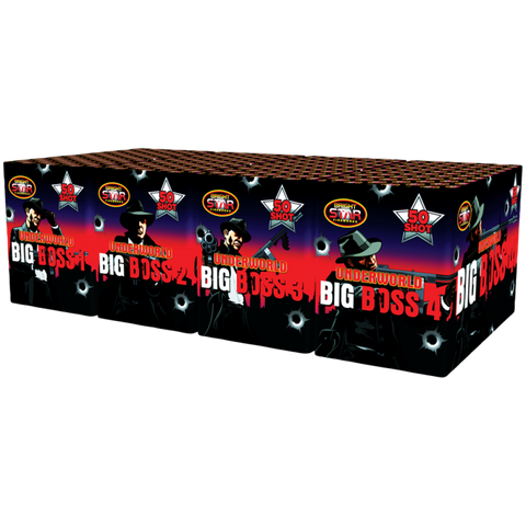 Big Boss 50 Shot Barrage 4pce kit (1.3G) By Bright Star Fireworks - HALF PRICE SALE!