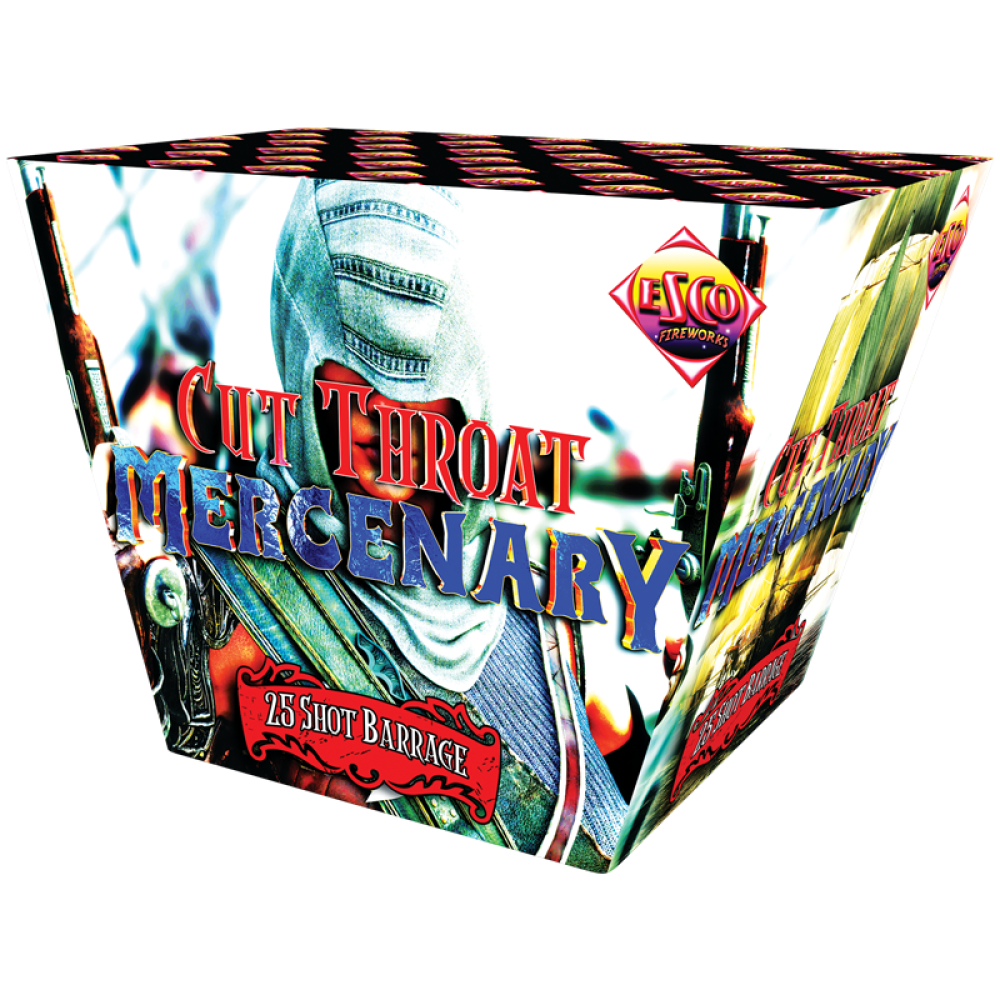 Cut Throat Mercenary Barrage 25 Shot By Bright Star Fireworks - BUY 1 GET 1 FREE!
