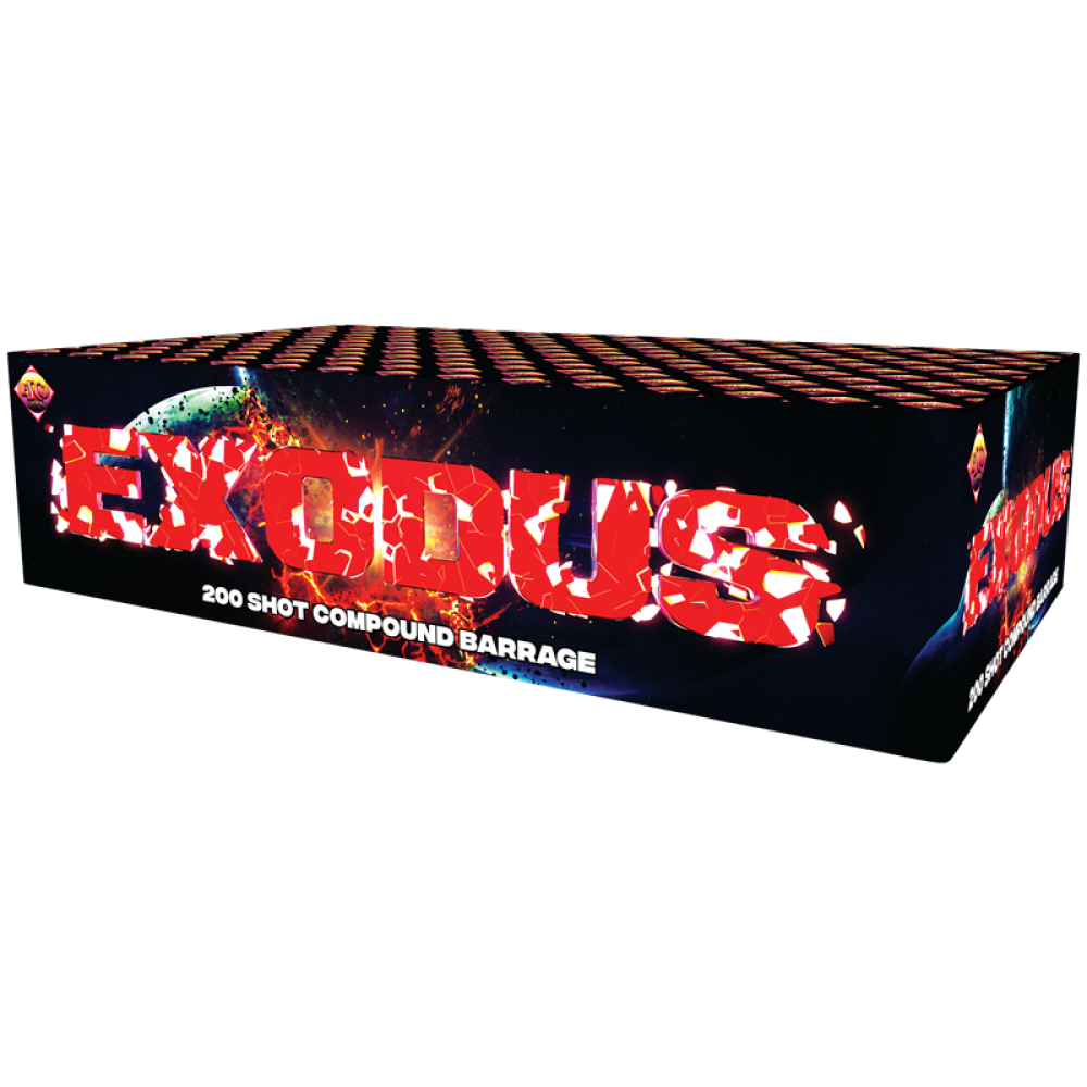 Exodus Compound Barrage 200 Shot By Bright Star Fireworks - SALE!