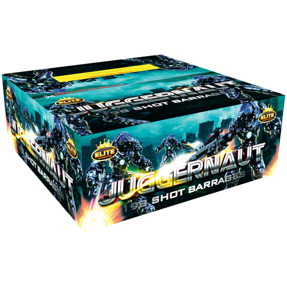 Juggernaut 198 Shot Compound Barrage 1.3G by Bright Star Fireworks- HALF PRICE SALE!