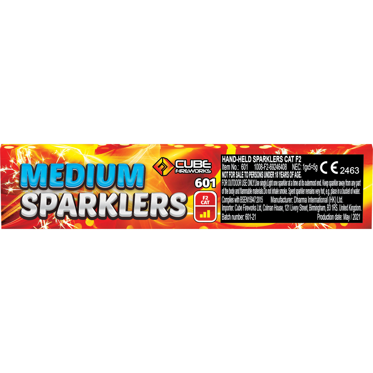 Medium Sparklers By Benwell Fireworks or By Cube Fireworks