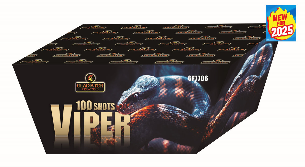 Viper 100 Shot Fan Barrage By Gladiator Fireworks - BUY 1 GET 1 FREE!