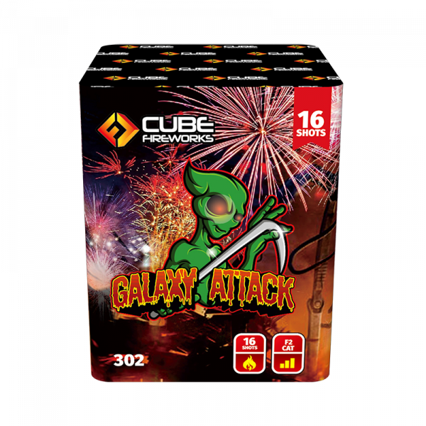 Galaxy Attack 16 Shot By Cube Fireworks - BUY 1 GET 1 FREE!