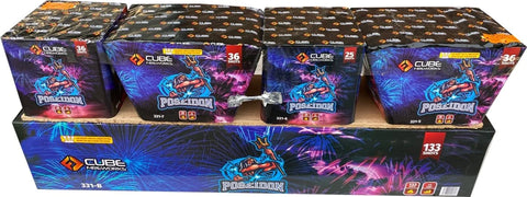 Poseidon 133 Shot Compound Cake By Cube Fireworks - HALF PRICE SALE!