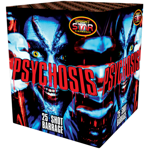 Psychosis 25 Shot Barrage by Bright Star Fireworks- BUY 1 GET 1 FREE!