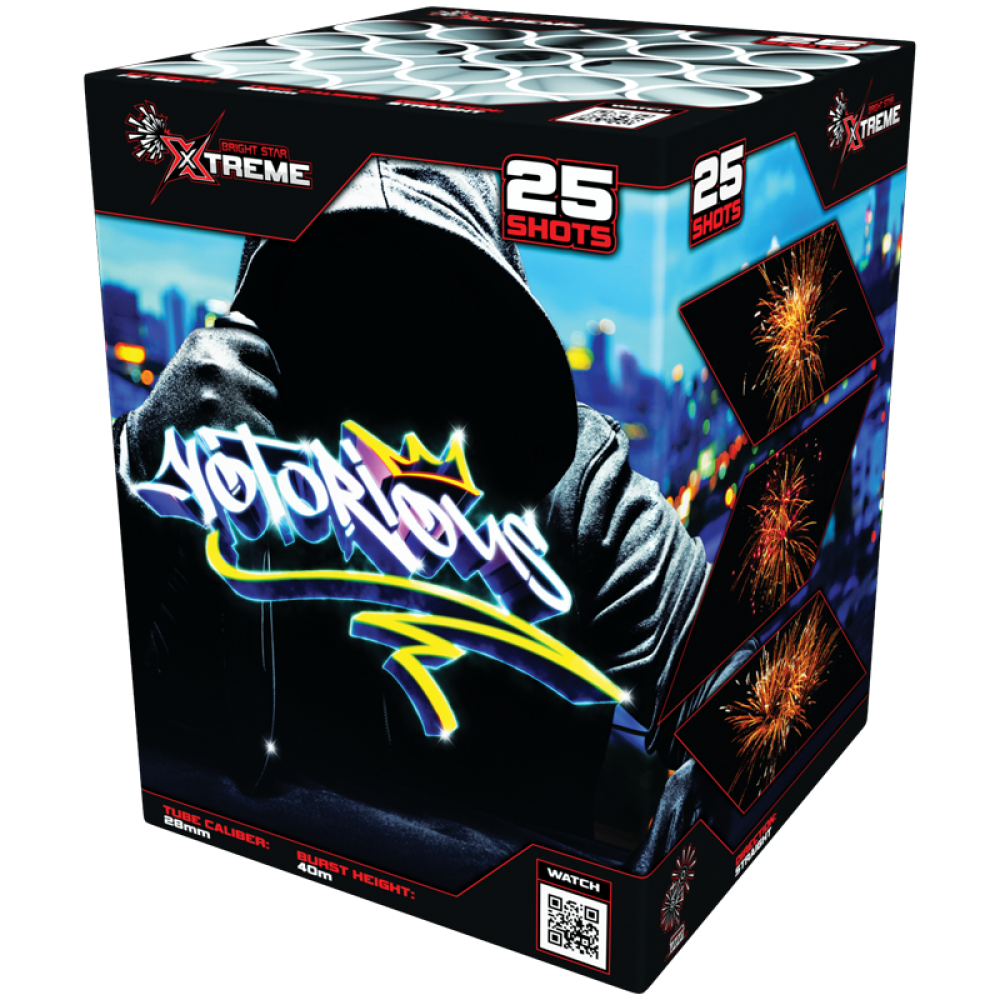 Notorious 25 Shot Barrage by Bright Star Fireworks - BUY 1 GET 1 FREE!