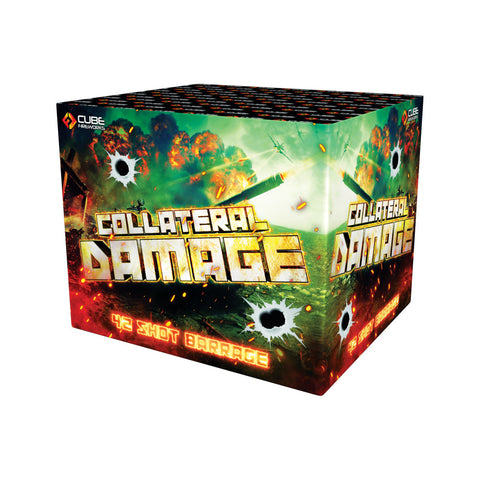 Collateral Damage 42 Shot Barrage By Cube Fireworks - BUY 1 GET 1 FREE!