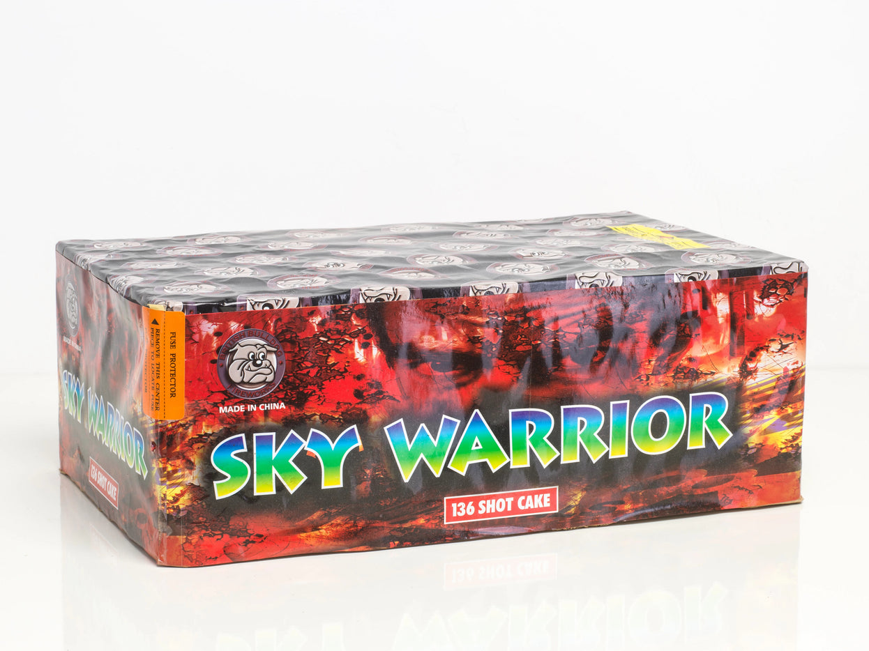 Sky Warrior 136 Shots By British Bulldog Fireworks - BUY 1 GET 1 FREE!