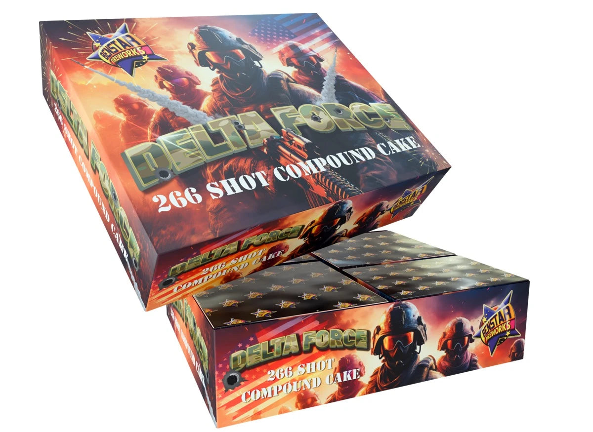 Delta Force 266 Shot Compound Cake By Benstar Fireworks - HALF PRICE SALE!
