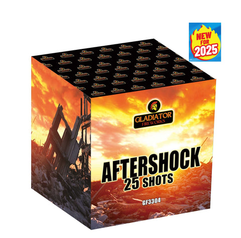 Aftershock 25 Shot Cake By Gladiator Fireworks - BUY 1 GET 1 FREE!