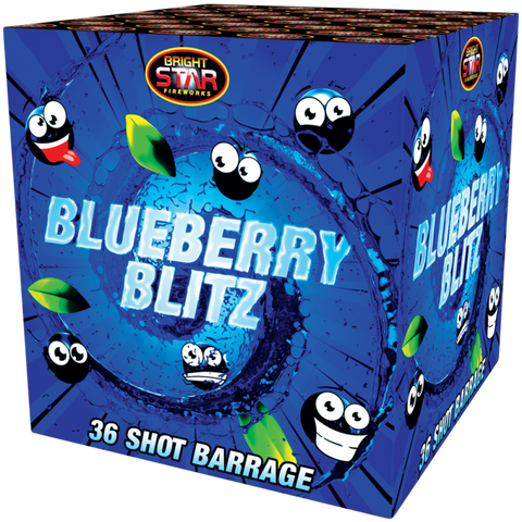 Blueberry Blitz Barrage 36 Shot 1.3G by Bright Star Fireworks - BUY 1 GET 1 FREE!