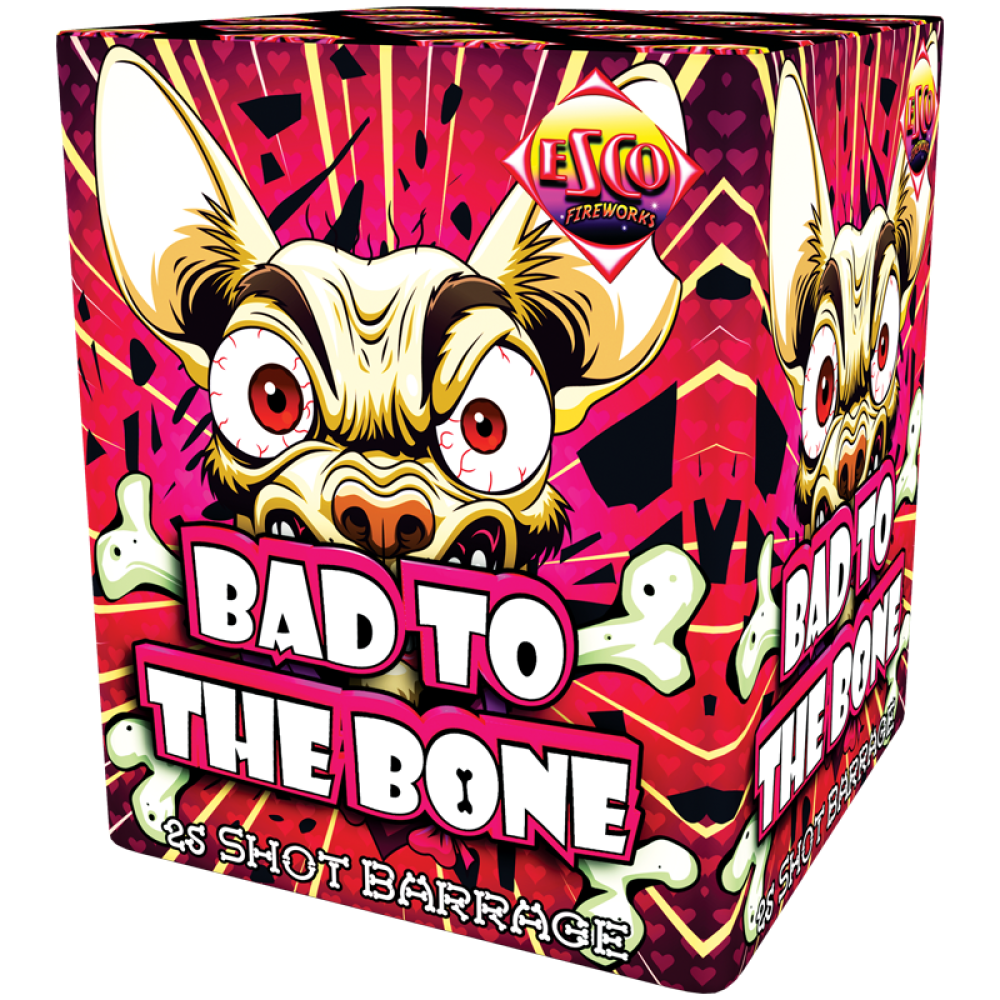 Bad to the Bone 25 Shot Barrage By Bright Star Fireworks - BUY 1 GET 1 FREE!