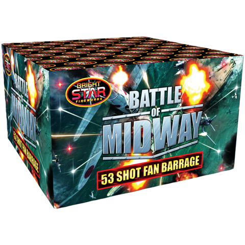 Battle of Midway 53 Shot Fan Barrage by Bright Star Fireworks- BUY 1 GET 1 FREE!