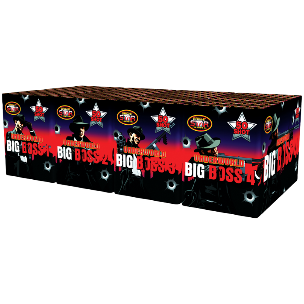 Big Boss 50 Shot Barrage 4pce kit (1.3G) By Bright Star Fireworks - SALE!