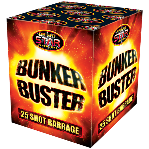 Bunker Buster 25 Shot Barrage by Bright Star Fireworks- BUY 1 GET 1 FREE!