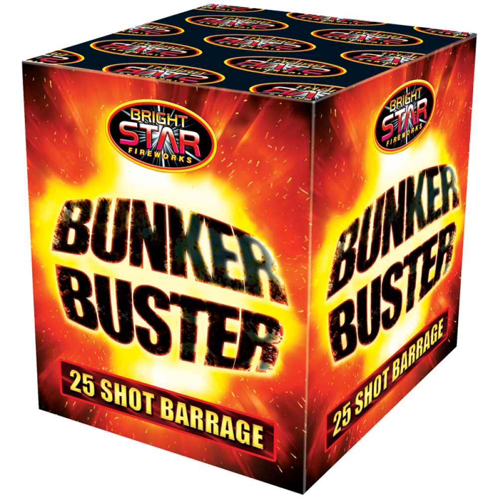 Bunker Buster 25 Shot Barrage by Bright Star Fireworks- BUY 1 GET 1 FREE!