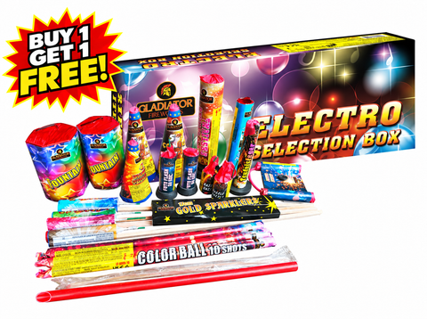 Electro 21 Pc Selection Box By Gladiator Fireworks - BUY 1 GET 1 FREE!