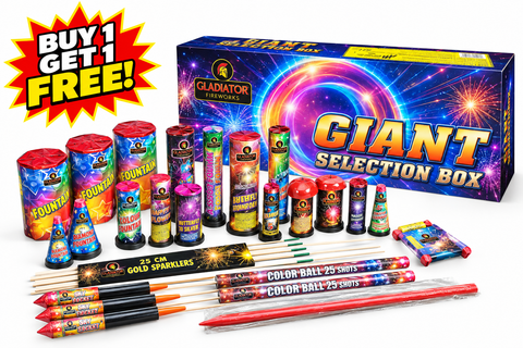 Giant 31 Pc Selection Box By Gladiator Fireworks - BUY 1 GET 1 FREE!