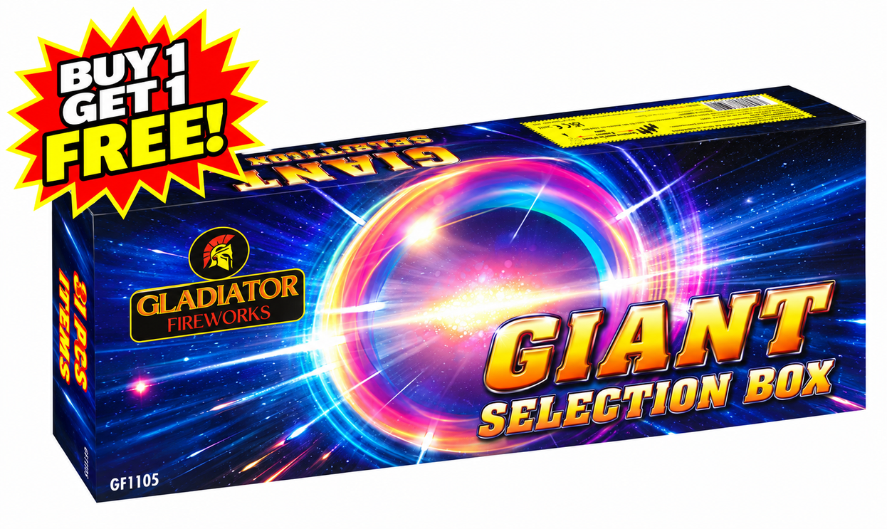 Giant 31 Pc Selection Box By Gladiator Fireworks - BUY 1 GET 1 FREE!
