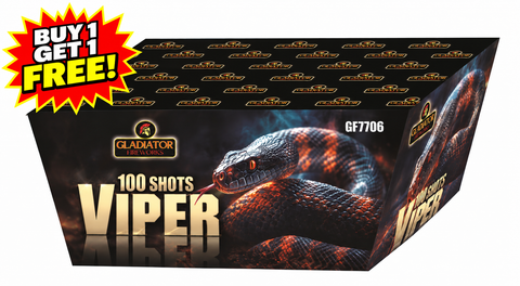 Viper 100 Shot Fan Barrage By Gladiator Fireworks - BUY 1 GET 1 FREE!