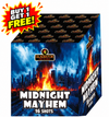 Midnight Mayhem 16 Shot Cake By Gladiator Fireworks - BUY 1 GET 1 FREE!