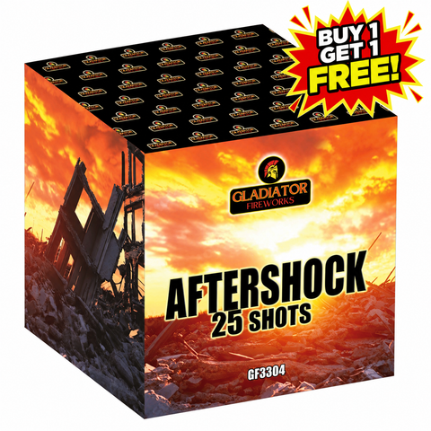 Aftershock 25 Shot Cake By Gladiator Fireworks - BUY 1 GET 1 FREE!