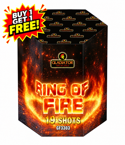 Ring Of Fire 19 Shot Cake By Gladiator Fireworks - BUY 1 GET 1 FREE!