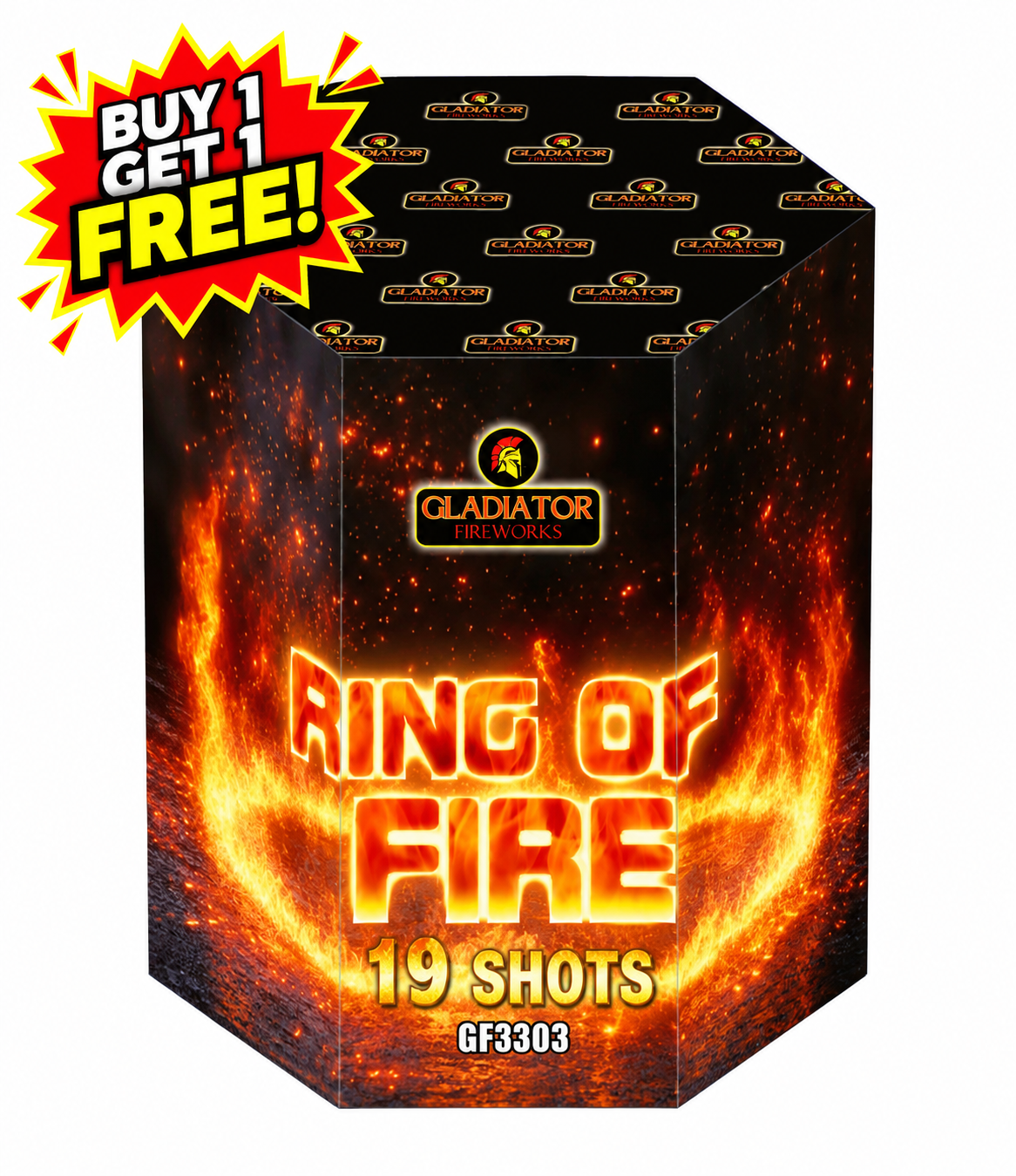 Ring Of Fire 19 Shot Cake By Gladiator Fireworks - BUY 1 GET 1 FREE!