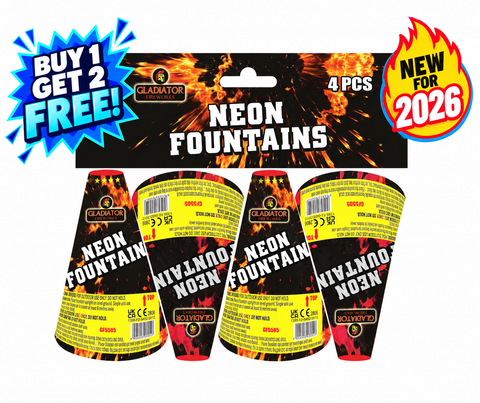 Neon Fountains 4PCS Pack By Gladiator Fireworks - BUY 1 GET 2 FREE!