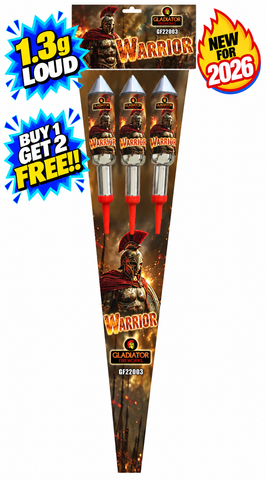 Warrior 3PCS Rocket Pack 1.3G By Gladiator Fireworks - BUY 1 GET 2 FREE!