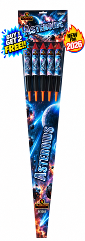 Asteroids 5 PCS Rocket Pack By Gladiator Fireworks - BUY 1 GET 2 FREE!!