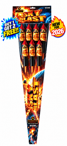 Sky Blast 7PCS Rocket Pack By Gladiator Fireworks - BUY 1 GET 2 FREE!