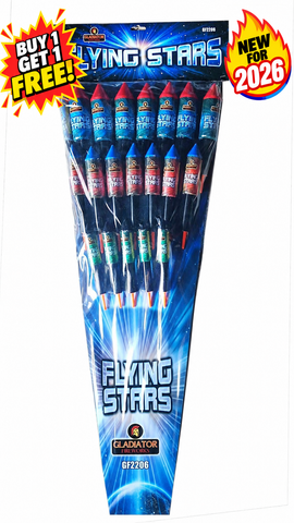Flying Stars 20PCS Rocket Pack By Gladiator Fireworks -BUY 1 GET 1 FREE!