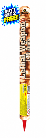 Lethal Weapon 140 Shot Roman Candle By Gladiator Fireworks - BUY 1 GET 2 FREE!