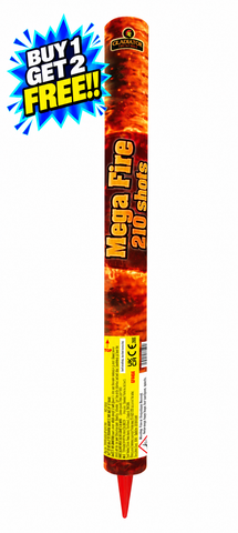 Mega Fire 210 Shot Roman Candle By Gladiator Fireworks - BUY 1 GET 2 FREE!