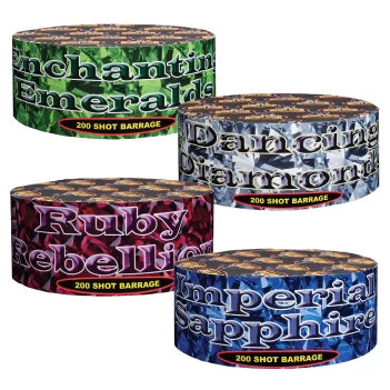 Jewels Of The Earth 200 Shot Barrages By Night Star Fireworks - BUY 1 GET 1 FREE!