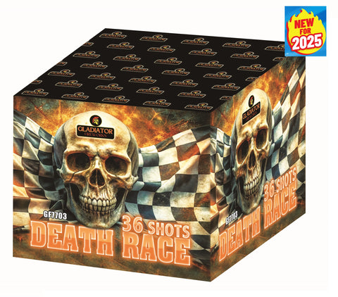 Death Race 36 Shot Cake 1.3G By Gladiator Fireworks - BUY 1 GET 1 FREE! - COMING IN DECEMBER 2025!