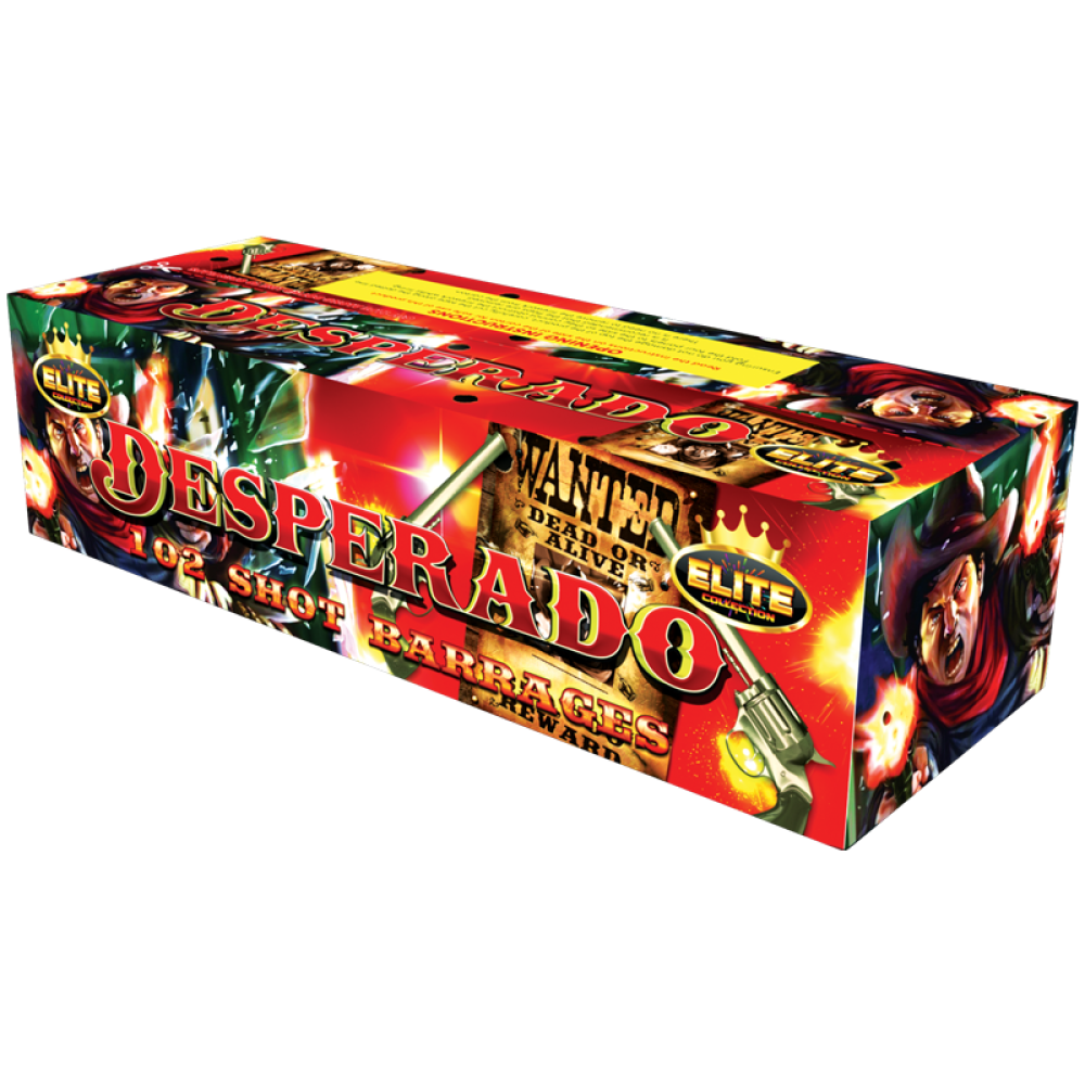 Desperado 102 Shot Compound Barrage by Bright Star Fireworks- HALF PRICE SALE!