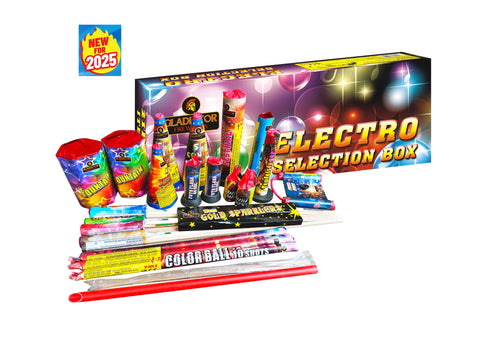 Electro 21 Pc Selection Box By Gladiator Fireworks - BUY 1 GET 1 FREE!