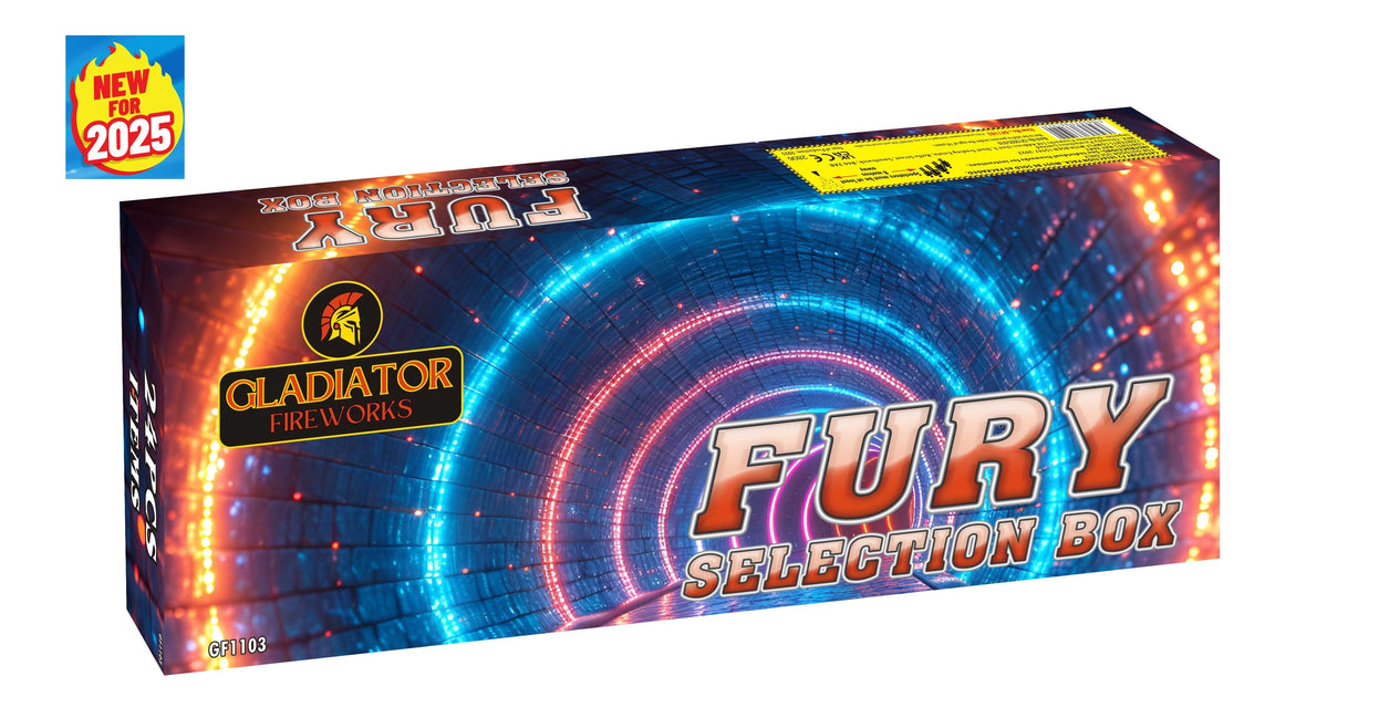 Fury 24 Pc Selection Box By Gladiator Fireworks - BUY 1 GET 1 FREE!