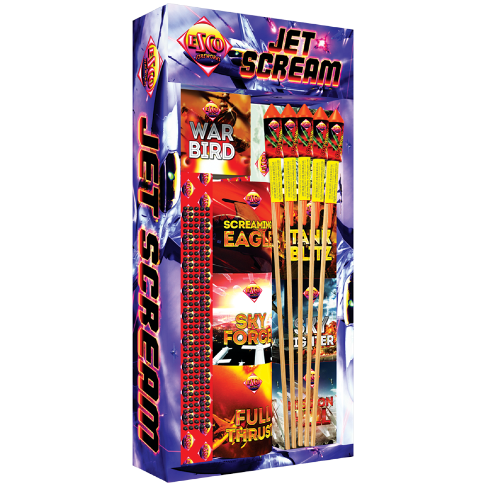 Jet Scream Selection Box 17pce By Bright Star Fireworks - SALE ...