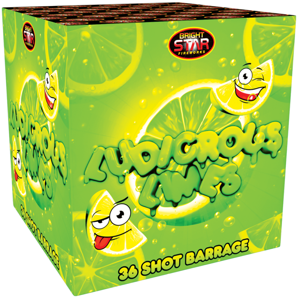 Ludicrous Limes Barrage 36 Shot 1.3G by Bright Star Fireworks- BUY 1 GET 1 FREE!