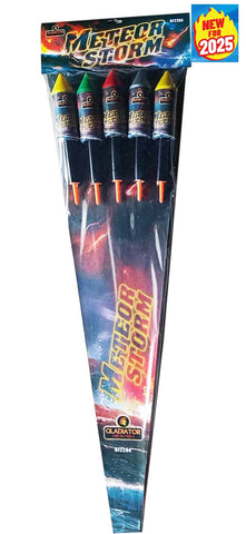 Meteor Storm 5PCS Rocket Pack By Gladiator Fireworks - BUY 1 GET 1 FREE!