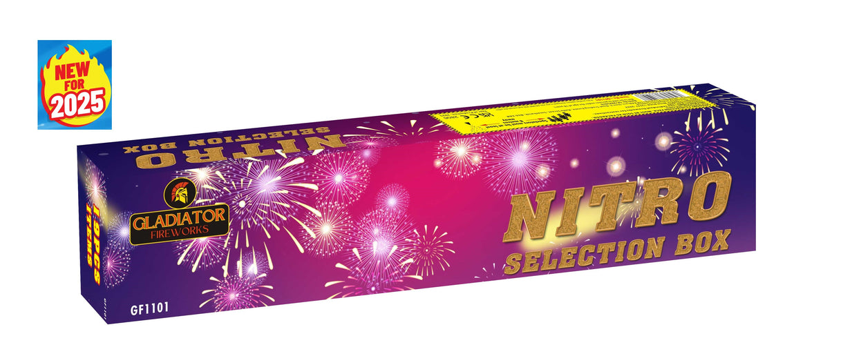 Nitro 19 Pc Selection Box By Gladiator Fireworks - BUY 1 GET 1 FREE!