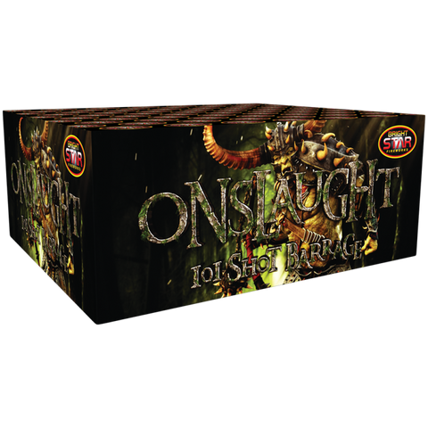 Onslaught 101 Shot Barrage by Bright Star Fireworks- BUY 1 GET 1 FREE!