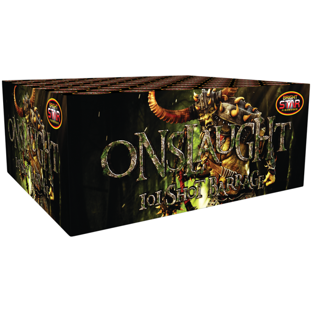 Onslaught 101 Shot Barrage by Bright Star Fireworks- BUY 1 GET 1 FREE!