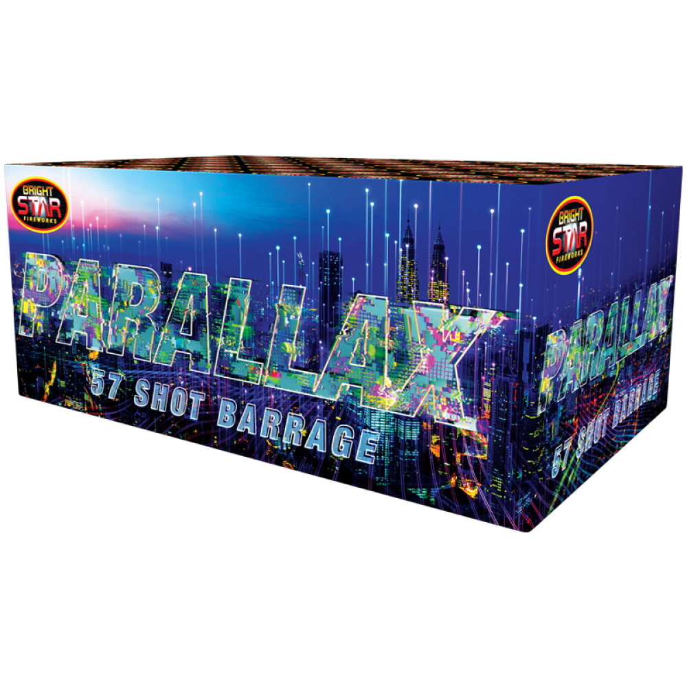 Parallax 57 Shot Barrage by Bright Star Fireworks- BUY 1 GET 1 FREE!