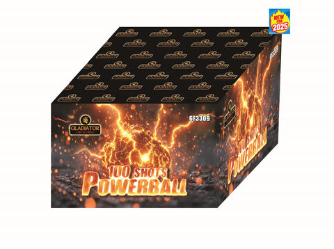 Powerball 100 Shot Barrage By Gladiator Fireworks - BUY 1 GET 1 FREE!